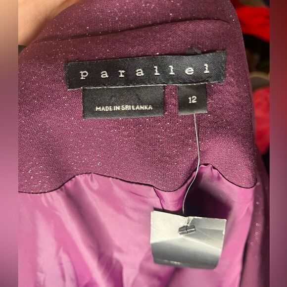NWT PARALLEL PURPLE GLITTER BUSINESS OFFICE BLAZER. *Brand new* - Picture 9 of 10